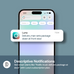 Smartphone with Luna app notification on a blue background