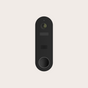 Black doorbell camera on a light gray background