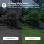 Comparison of traditional night vision and colored night vision in an outdoor setting.